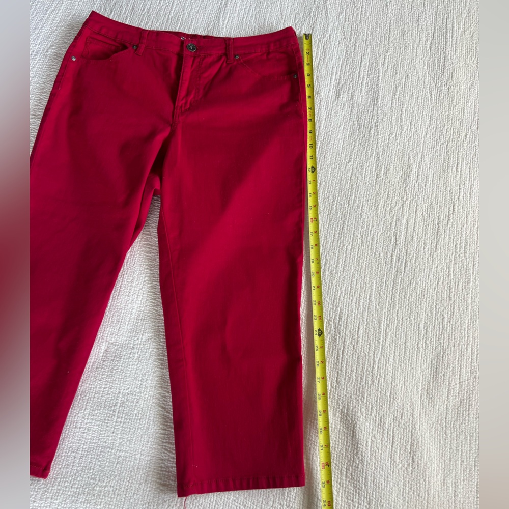 Style & Co Red Jeans EUC Women’s High Rise Capri Cropped Jeans 23 Inseam Size 12 - Picture 5 of 12